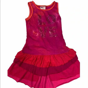 FRECKLES & KITTY EUC GIRLS PINK BOUTIQUE TANK TOP DRESSES SUMMER DRESS SIZE 5